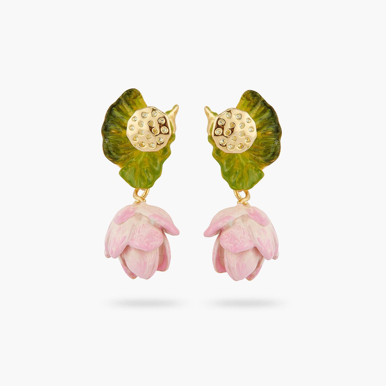 Lotus Flower And Water Lily Earrings | AQEL1091 - Les Nereides