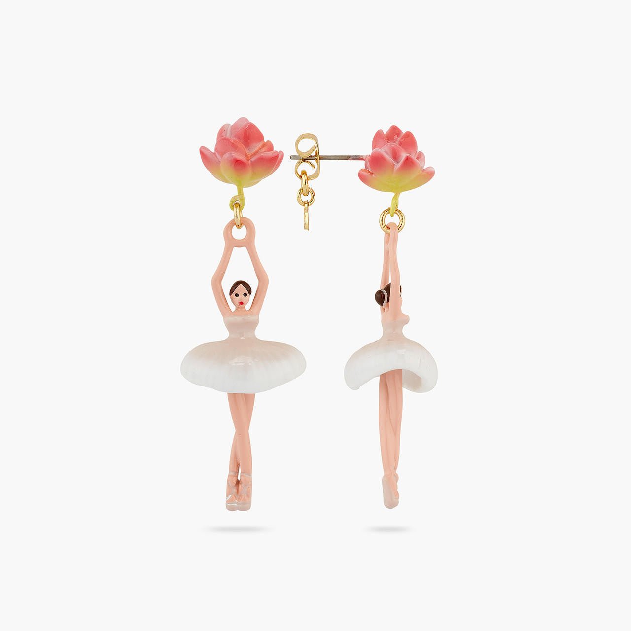 Lotus Flower Ballerina Earrings | AQDD1151 - Les Nereides