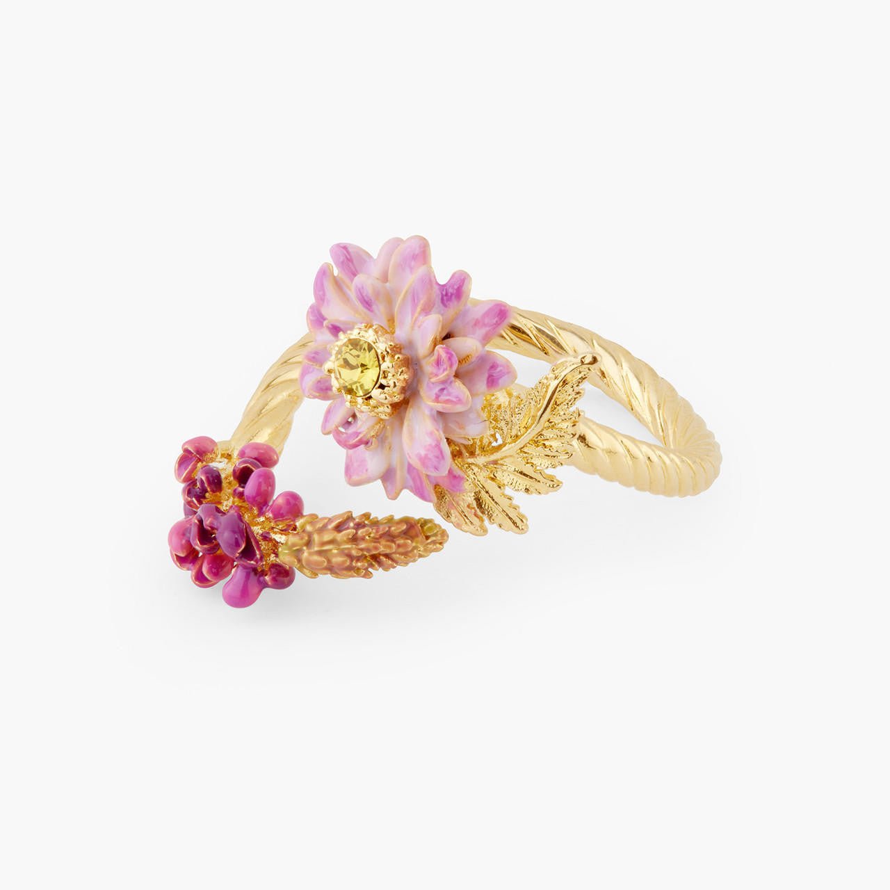 Lupine And Lotus Flower Adjustable Ring | AQBI6011 - Les Nereides