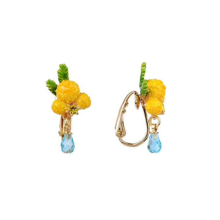 Mimosa Flower And Leaf Earrings | ABJP103T/1 - Les Nereides