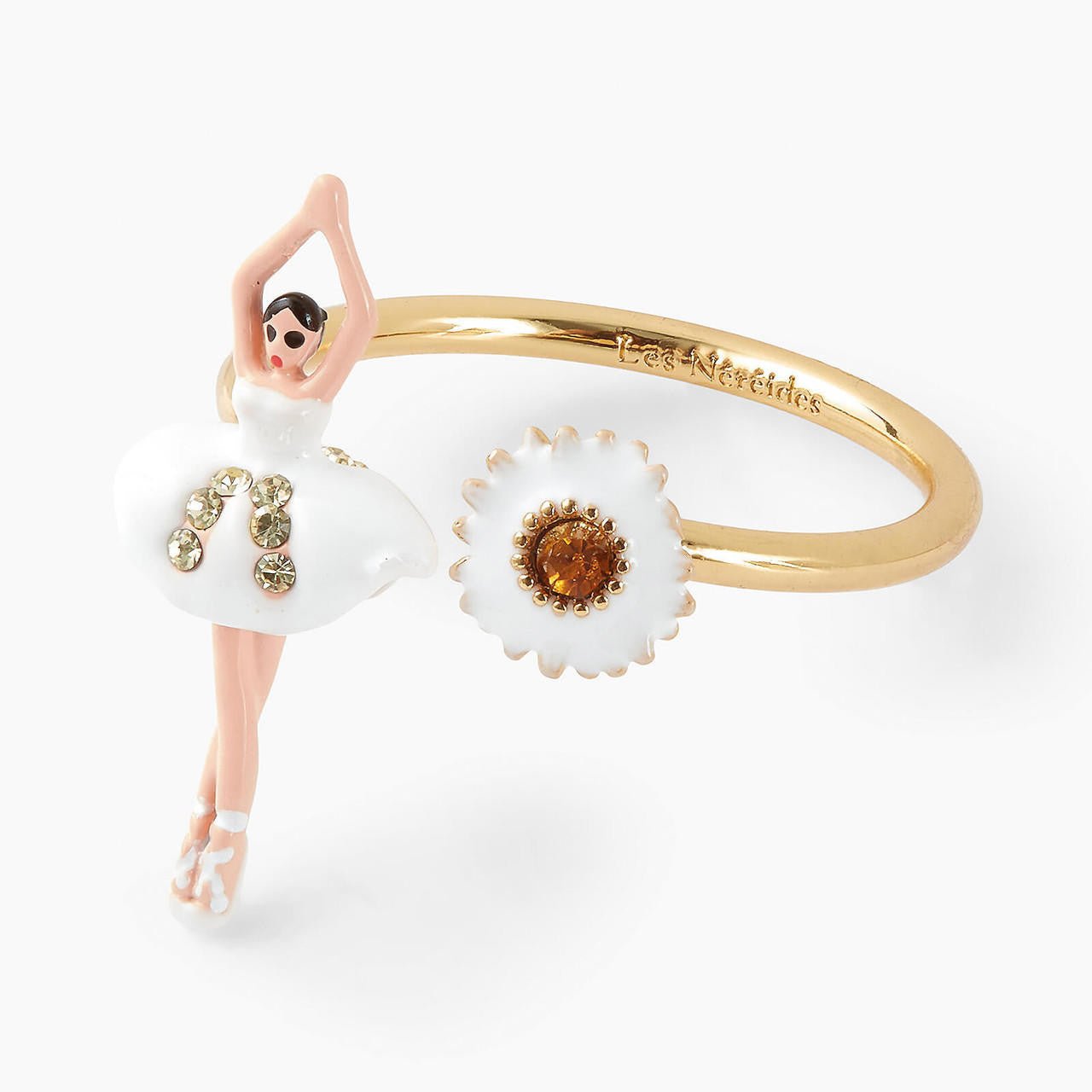 Mini Ballerina And Daisy Adjustable Ring | APMDD6011 - Les Nereides