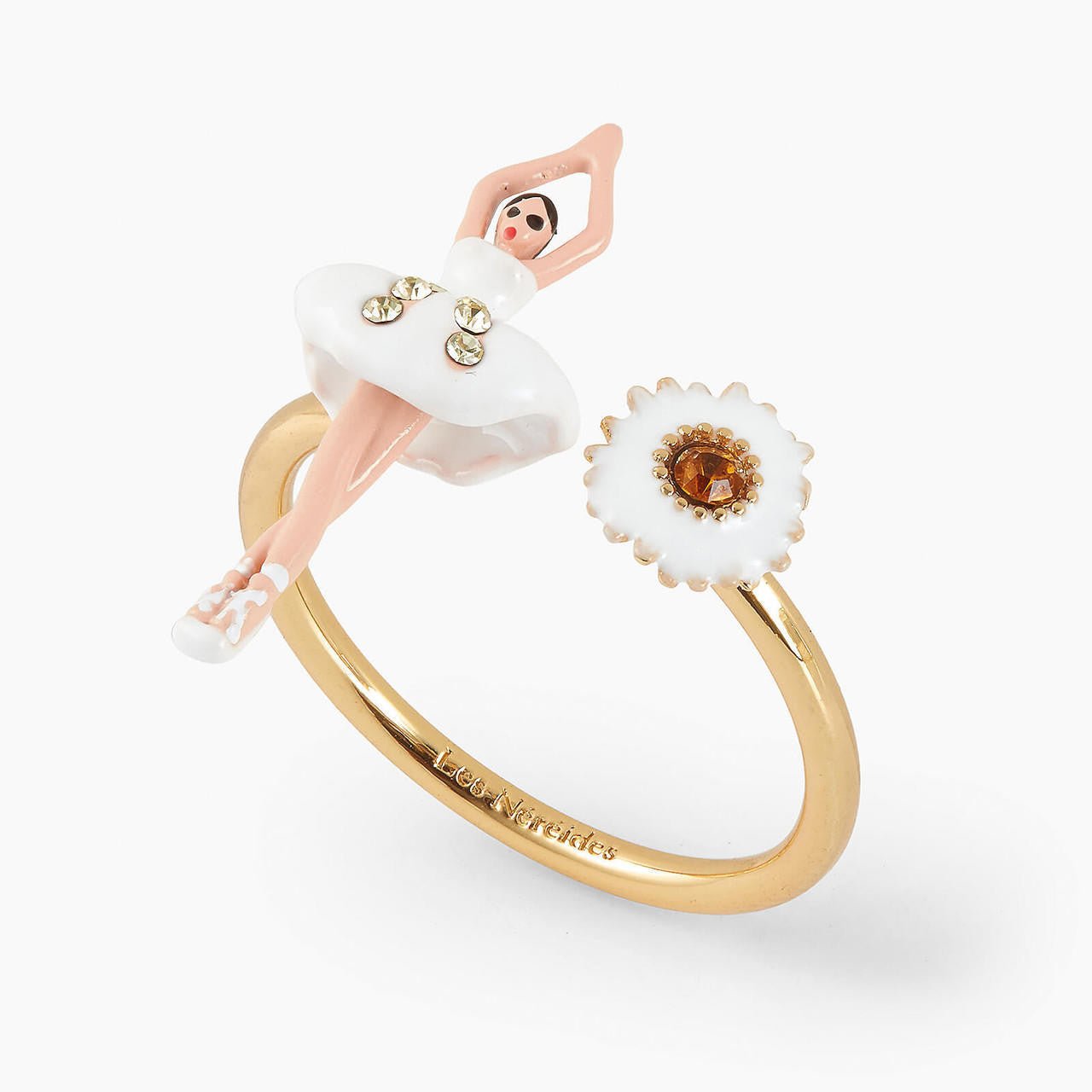 Mini Ballerina And Daisy Adjustable Ring | APMDD6011 - Les Nereides