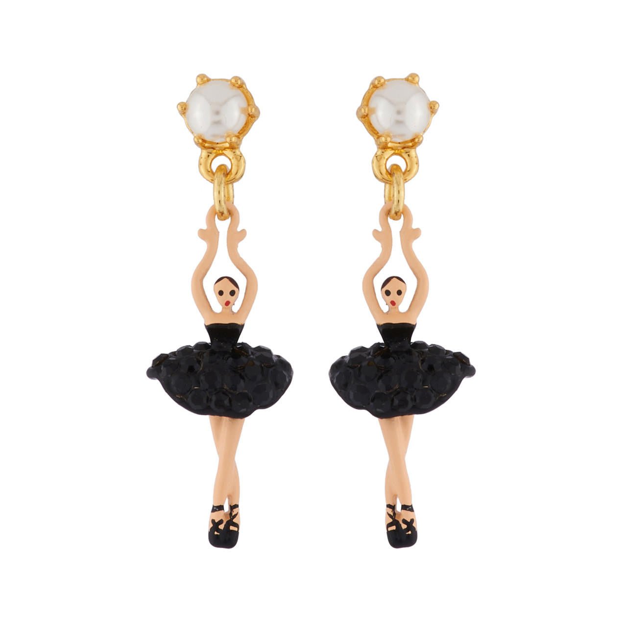 Mini Pas de Deux Black Earrings | AIMDD101C/9 - Les Nereides