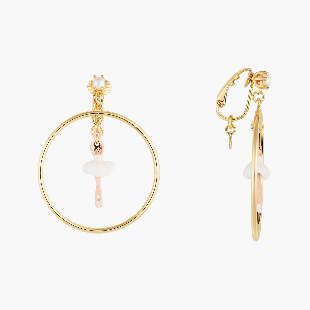 Mini Pas de Deux Blanc Earrings | AOMDD103/1 - Les Nereides