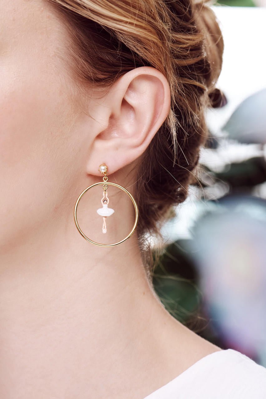 Mini Pas de Deux Blanc Earrings | AOMDD103/1 - Les Nereides