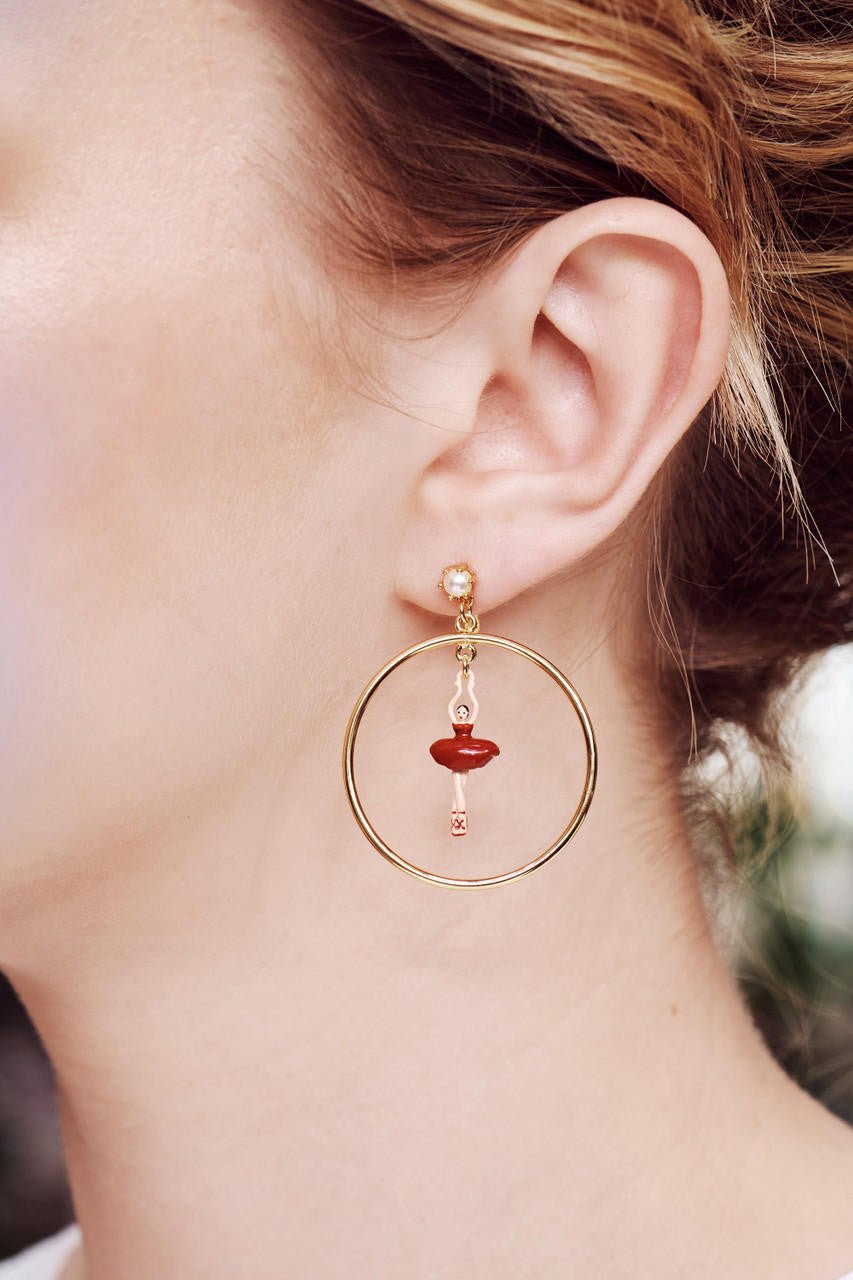 Mini Pas de Deux Rouge Earrings | AOMDD103/6 - Les Nereides