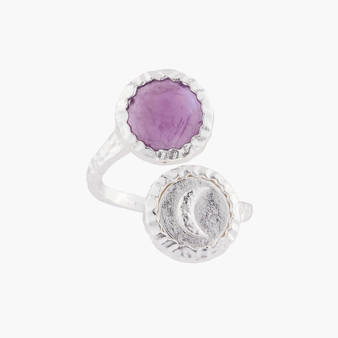 Moon And Violet Amethyst Adjustable Rings | AKBC614 - Les Nereides