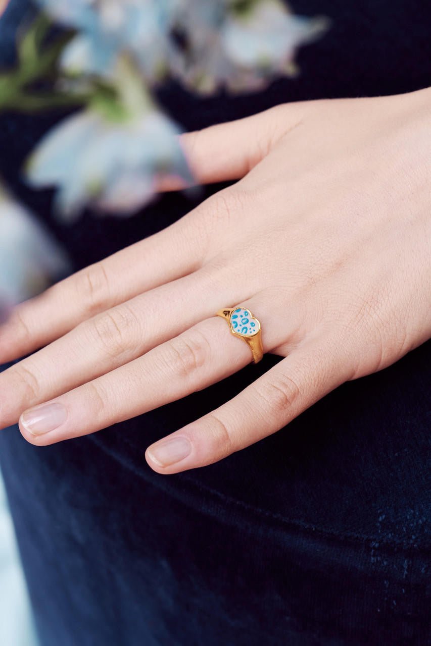Mother Of Pearl Heart Cocktail Ring | AOGL6041 - Les Nereides