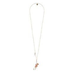 N2 For Lnla White And Ginger Cat W/Pompom Necklace | ADCH3031 - Les Nereides