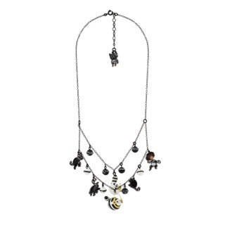 N2X Nicolas Buffe Cooking Pot Tanuki & Rolling Tanuki With Multi - Éléments Necklace | AENB3111 - Les Nereides