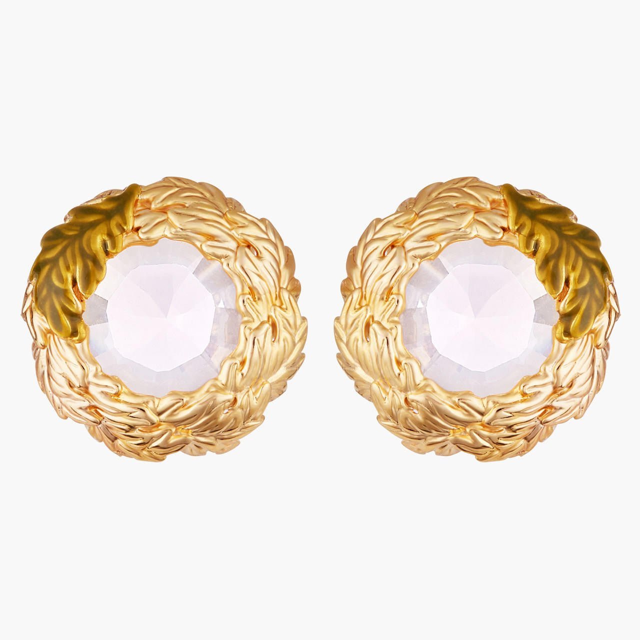 Oak Leaves Crown Dormeuses Earrings | AMEF1051 - Les Nereides