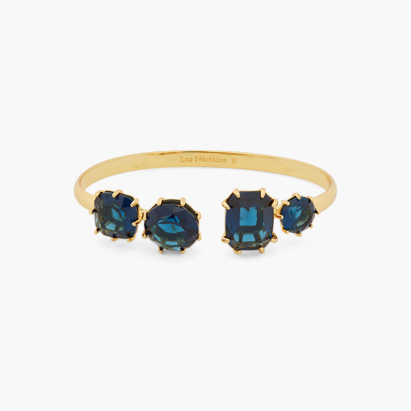 Ocean Blue Diamantine 4 Stone Bangle Bracelet | ASLD2541 - Les Nereides