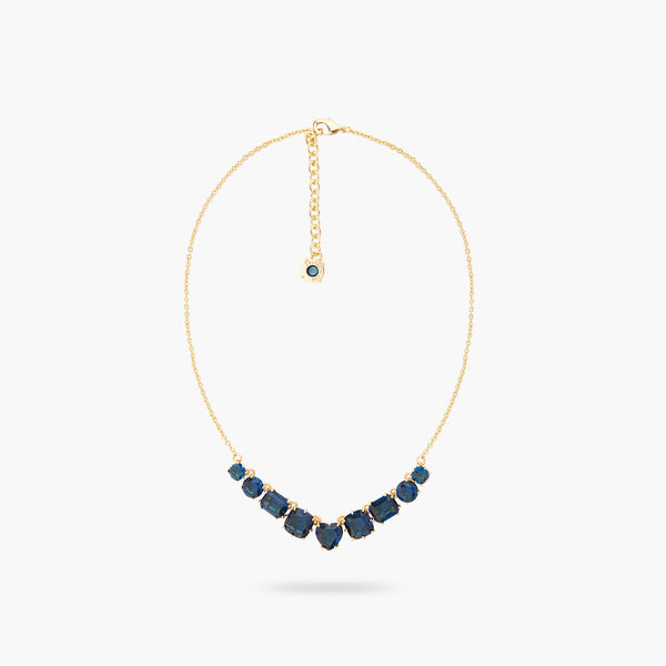 Ocean Blue Diamantine 9 Stone Fine Necklace | ASLD3181 - Les Nereides