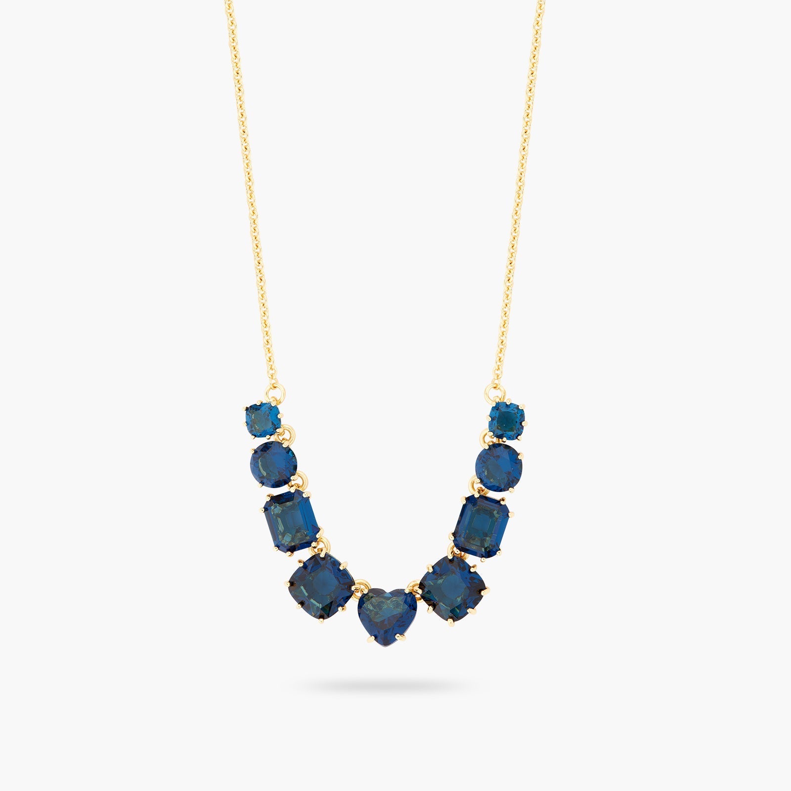 Ocean Blue Diamantine 9 Stone Fine Necklace | ASLD3181 - Les Nereides