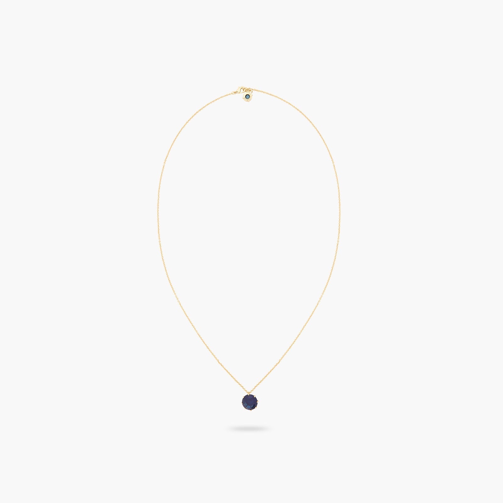 Ocean Blue Diamantine Round Stone Long Necklace | ASLD3331 - Les Nereides