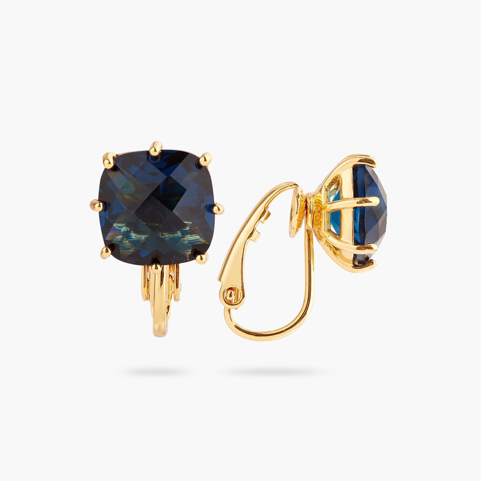 Ocean Blue Diamantine Square Stone Earrings | ASLD1011 - Les Nereides
