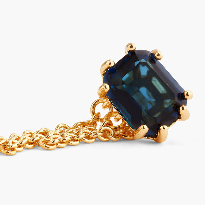 Ocean Blue Diamantine Stone And Chain Earrings | ASLD1471 - Les Nereides