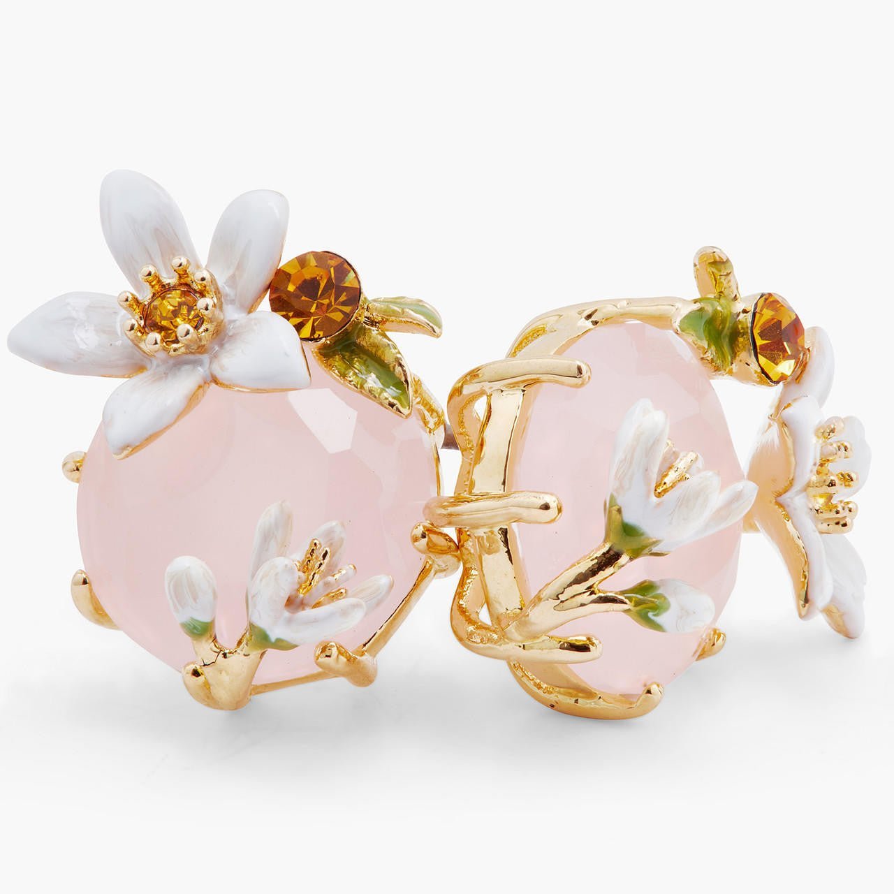 Orange Blossom And Honey Crystal Earrings | AQNC1031 - Les Nereides