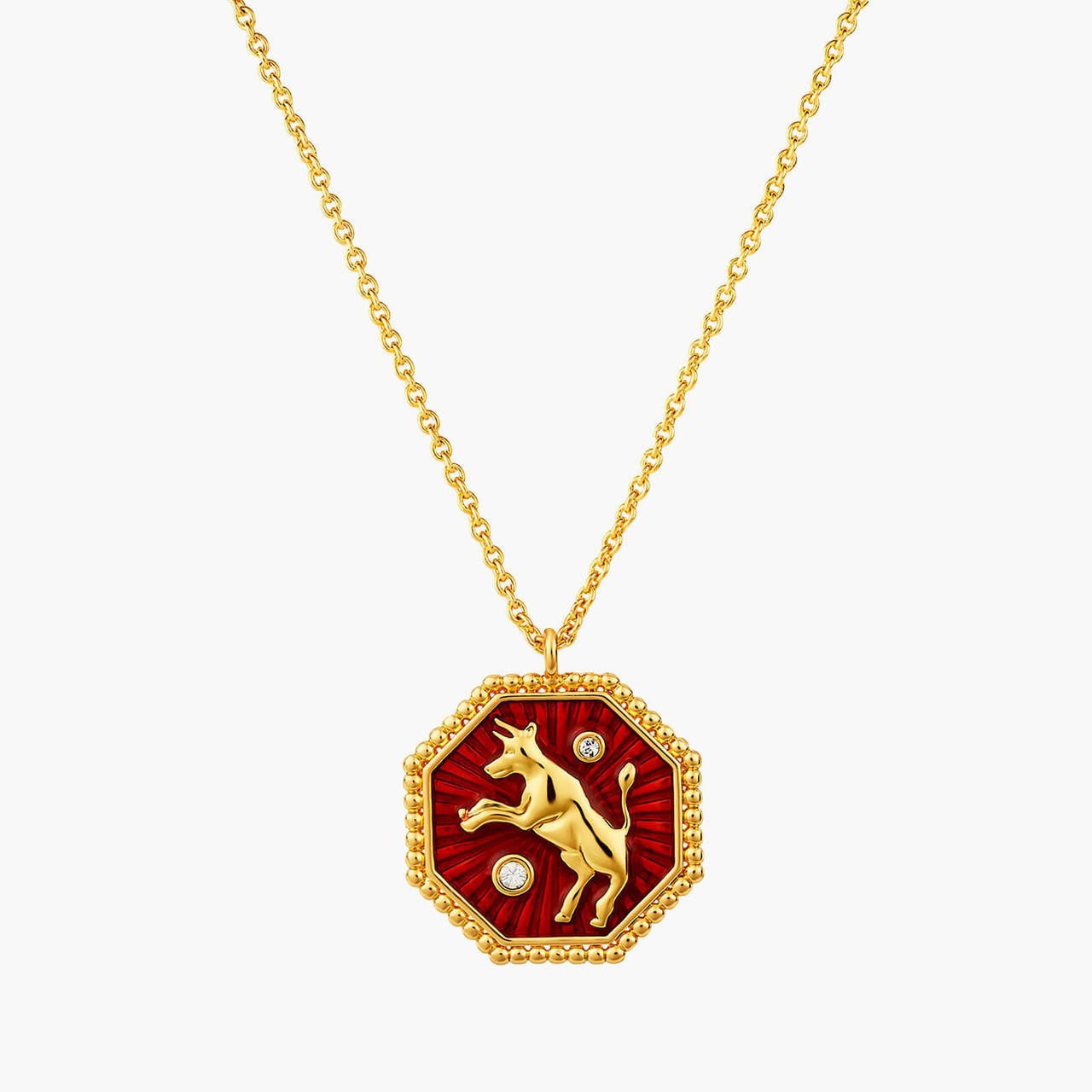 Ox Zodiac Sign Pendant Necklace | ANZA3021 - Les Nereides