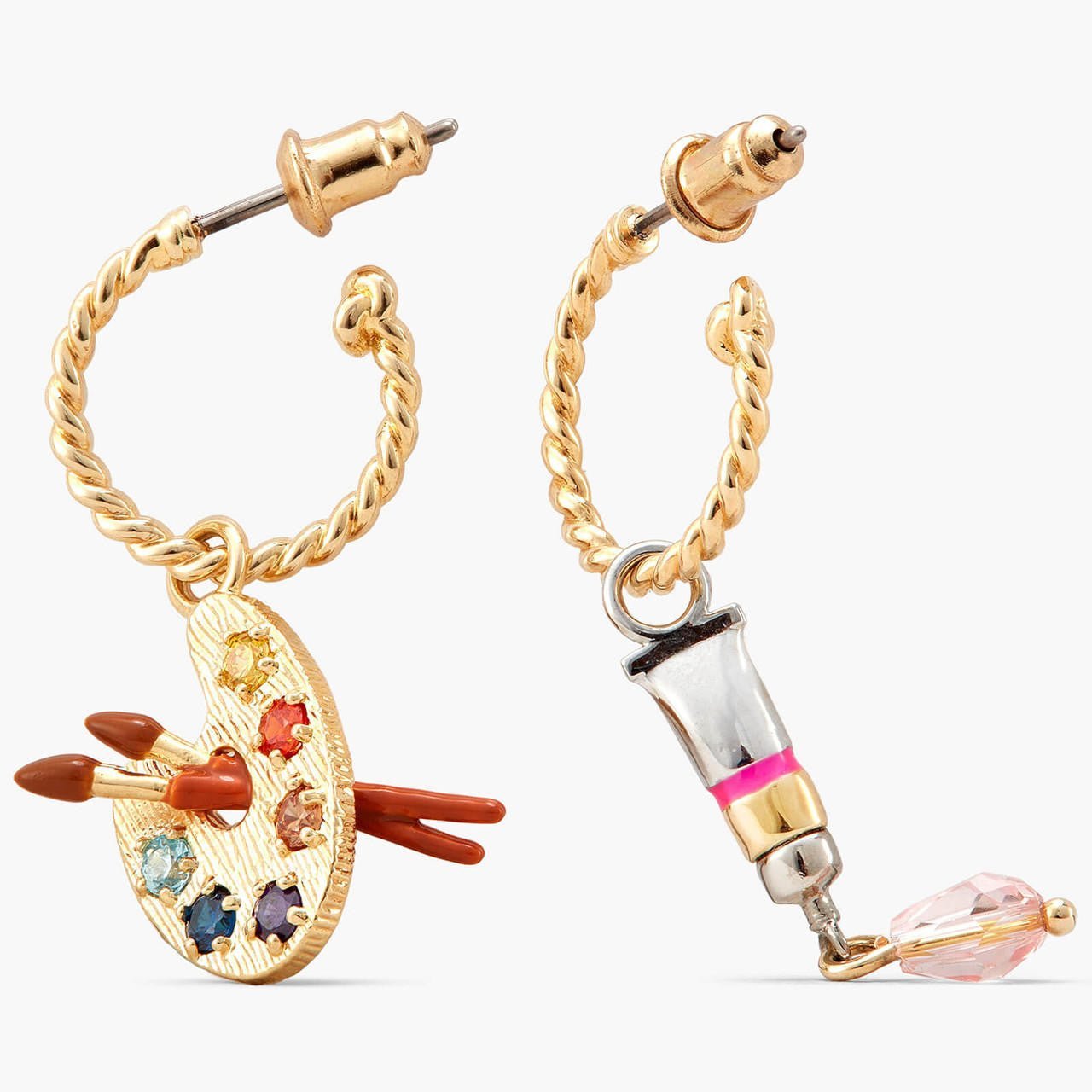 Paint Tube And Palette Hoop - Earrings | APIP1021 - Les Nereides