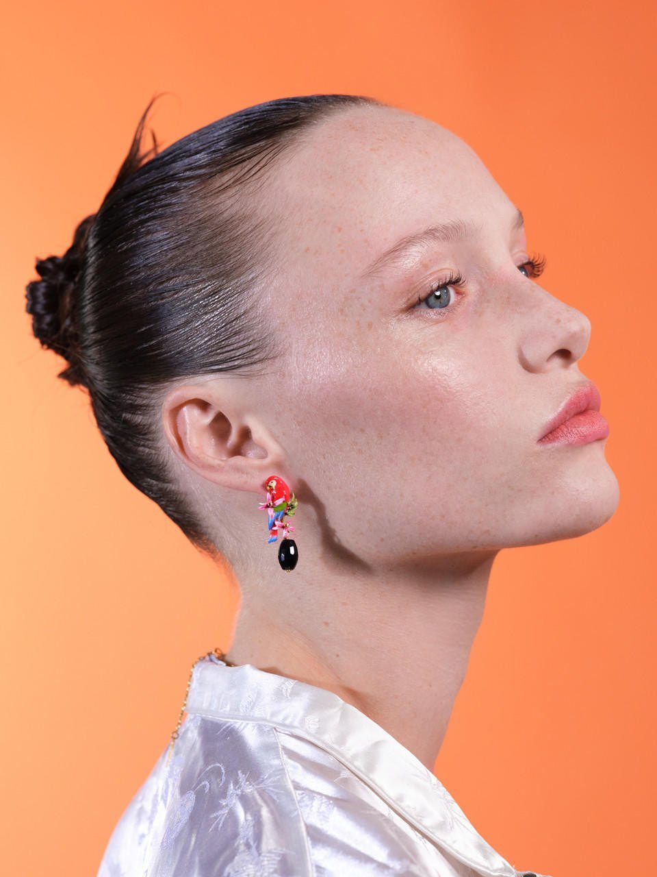 Parrot And Bauhinia Flower Earrings | ARPA1011 - Les Nereides