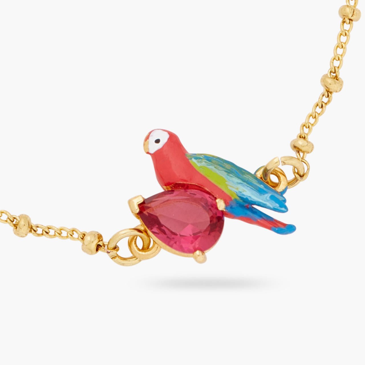 Parrot And Faceted Crystal Thin Bracelet | ARPA2021 - Les Nereides