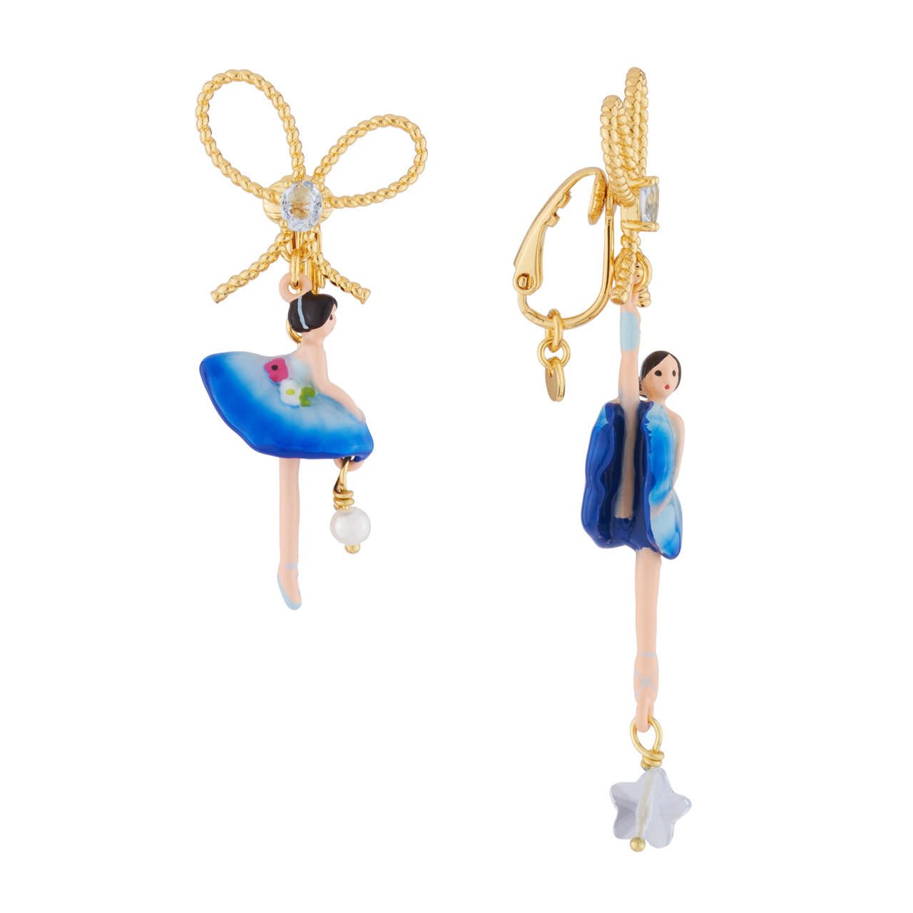 Pas de Deux Blue Gradient With Flowered Belt Earrings | AJDD108C/1 - Les Nereides