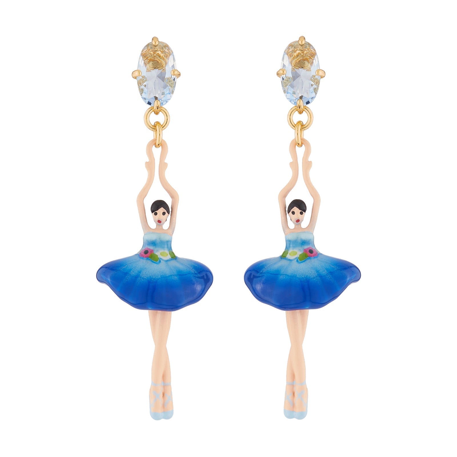 Pas de Deux Blue Gradient With Flowered Belt Earrings | AJDD115C/1 - Les Nereides