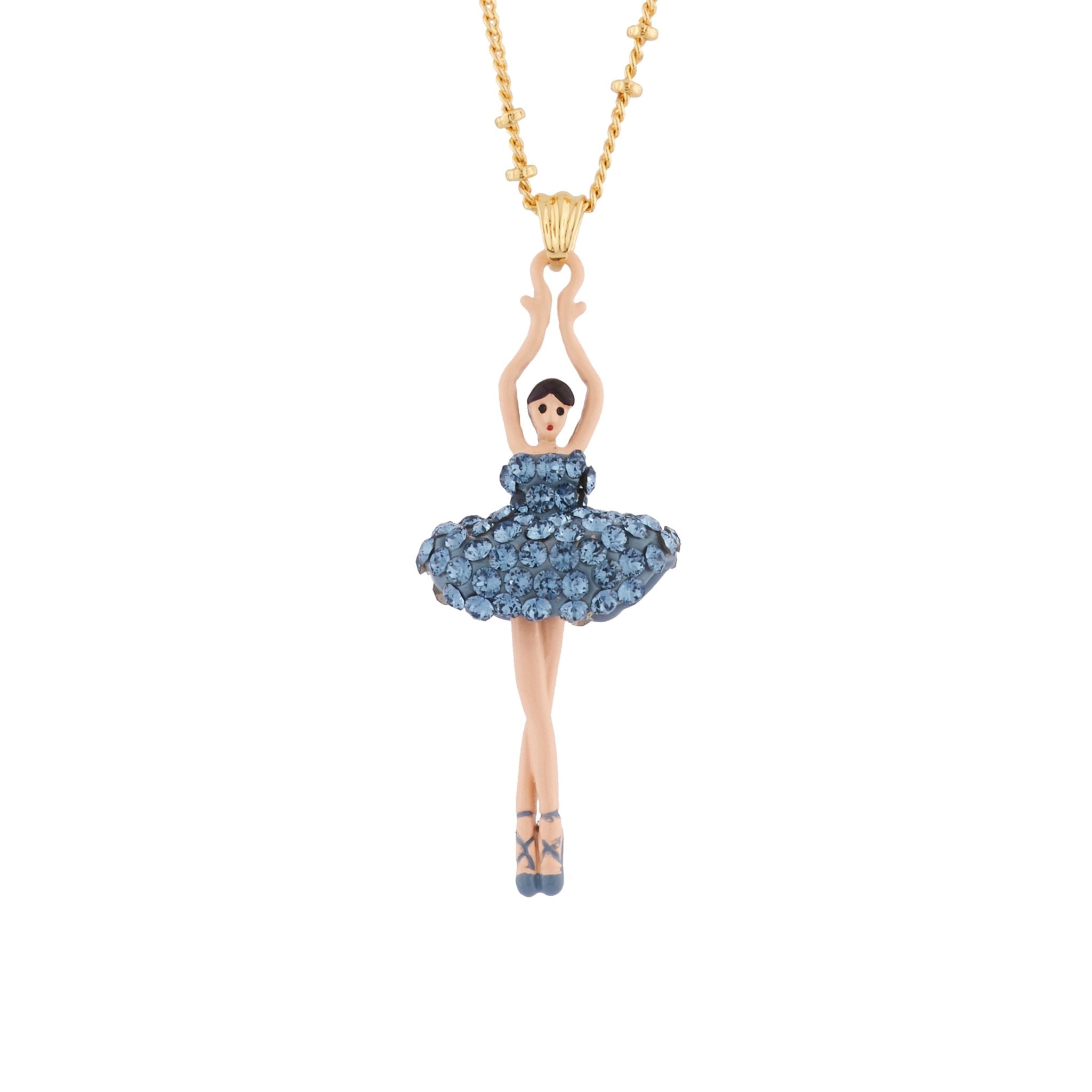 Pas de Deux Lux Rhinestones Denim Blue Necklace | AIDDL3592 - Les Nereides