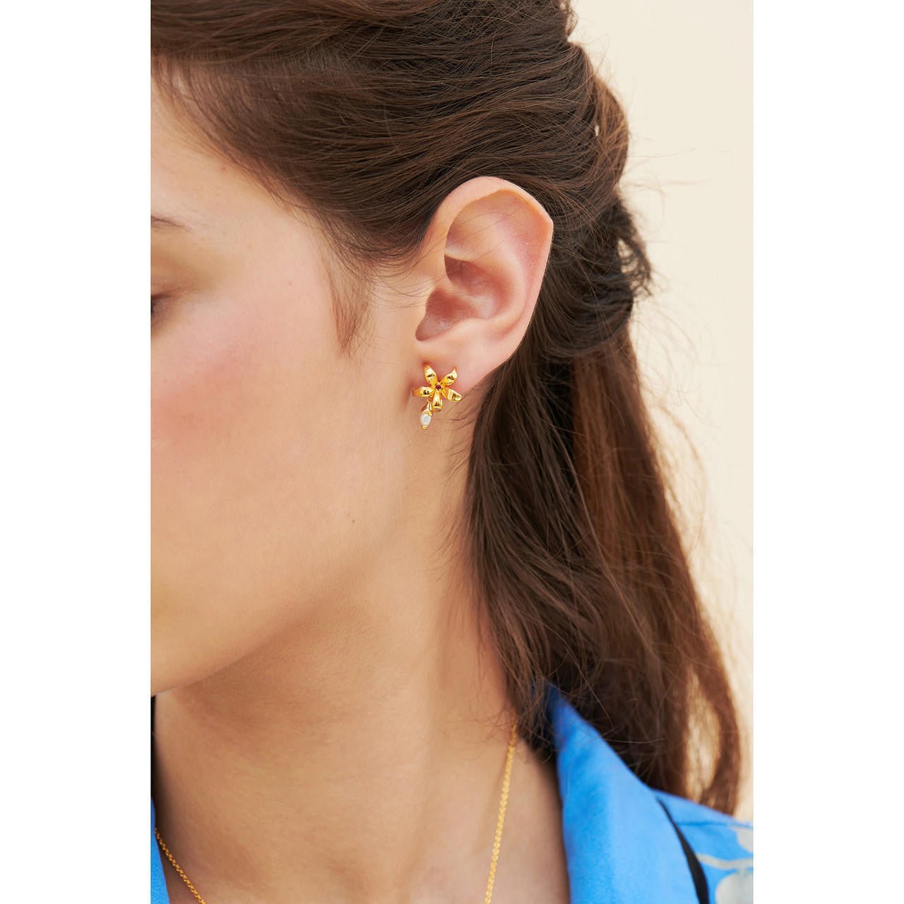 Pearl And Star Jasmine Earrings | ANJA102C/1 - Les Nereides