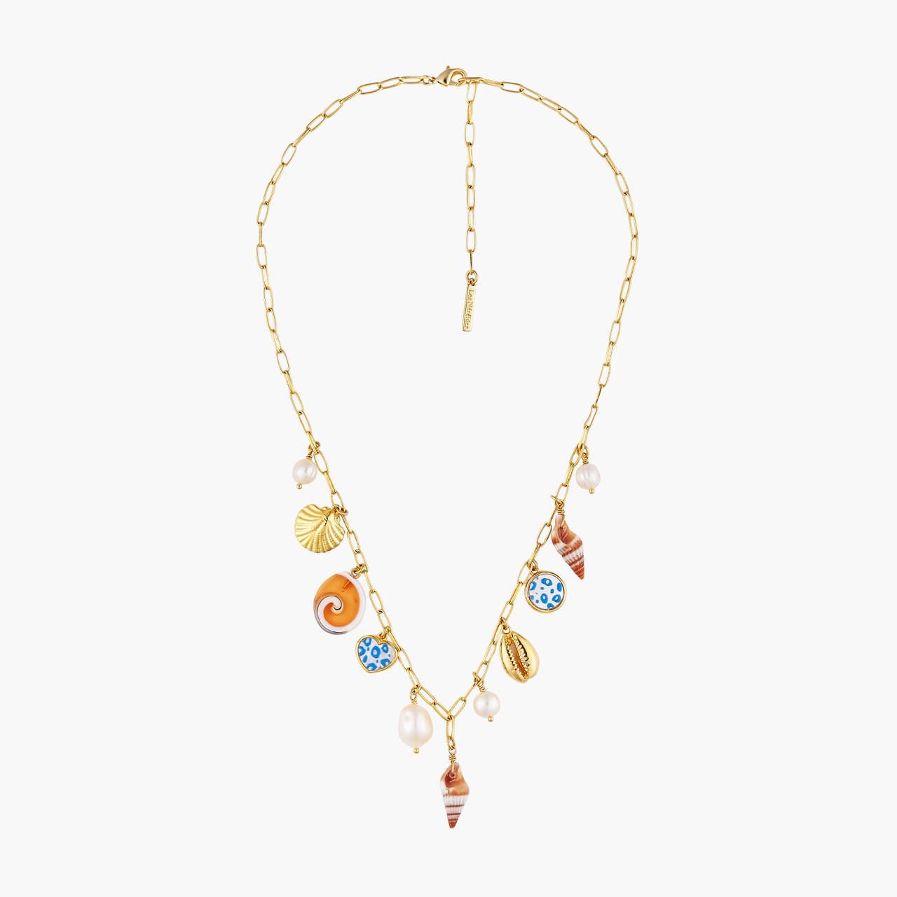 Pearls, Mother Of Pearl And Seashells Charm Neckace | AOGL3081 - Les Nereides