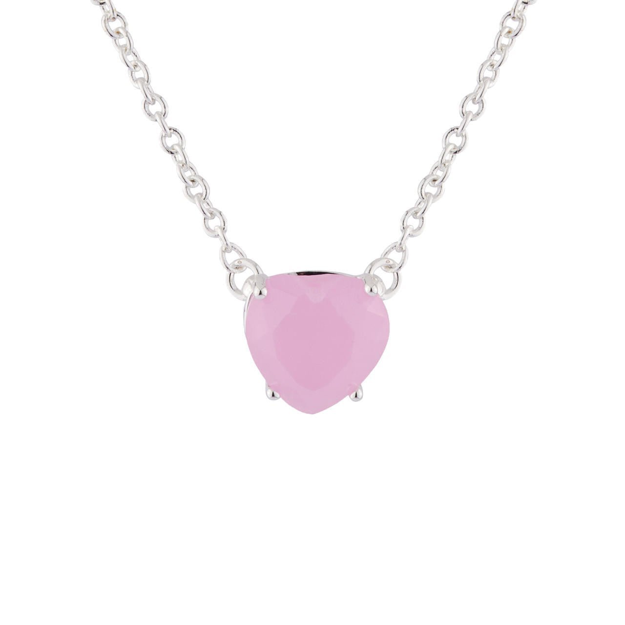 Pink And Silver Hearthstone La Diamantine Pendant Necklace | Ajld3532 - Les Nereides