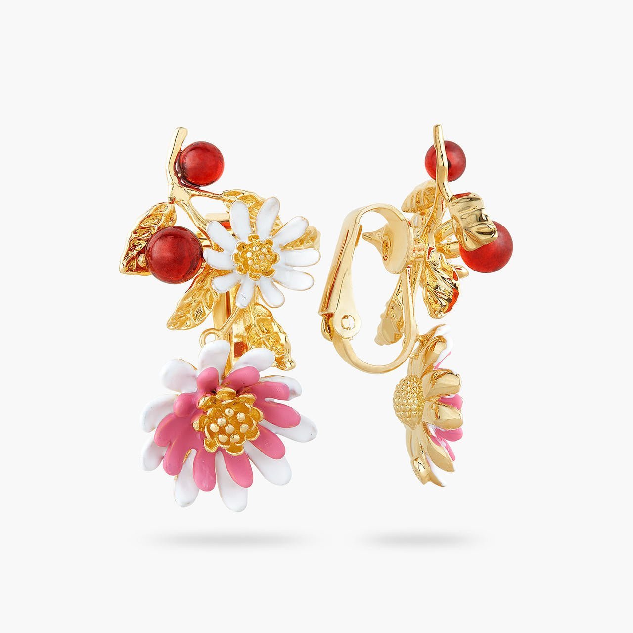 Pink and white anemone earrings | AQHC1021 - Les Nereides