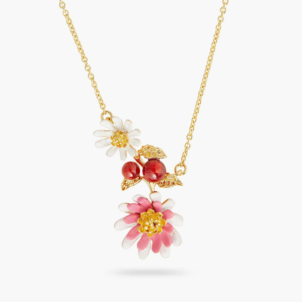 Pink and white anemone thin necklace | AQHC3021 - Les Nereides
