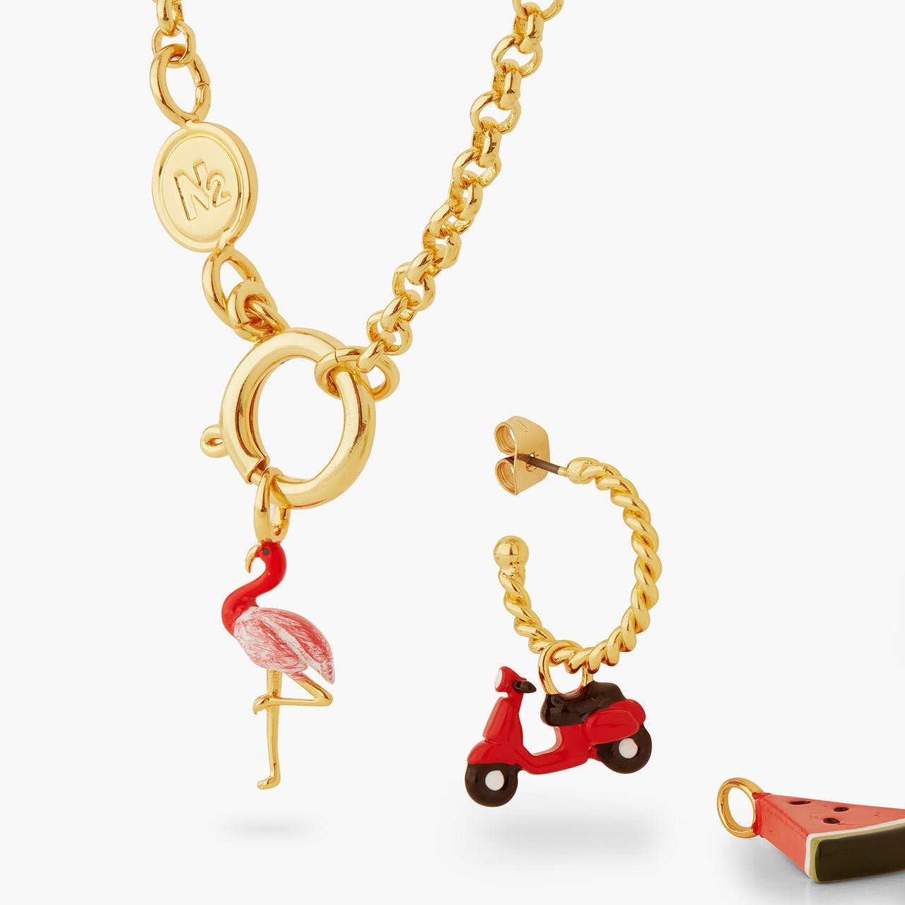 Pink flamingo charm | AQCH4011 - Les Nereides