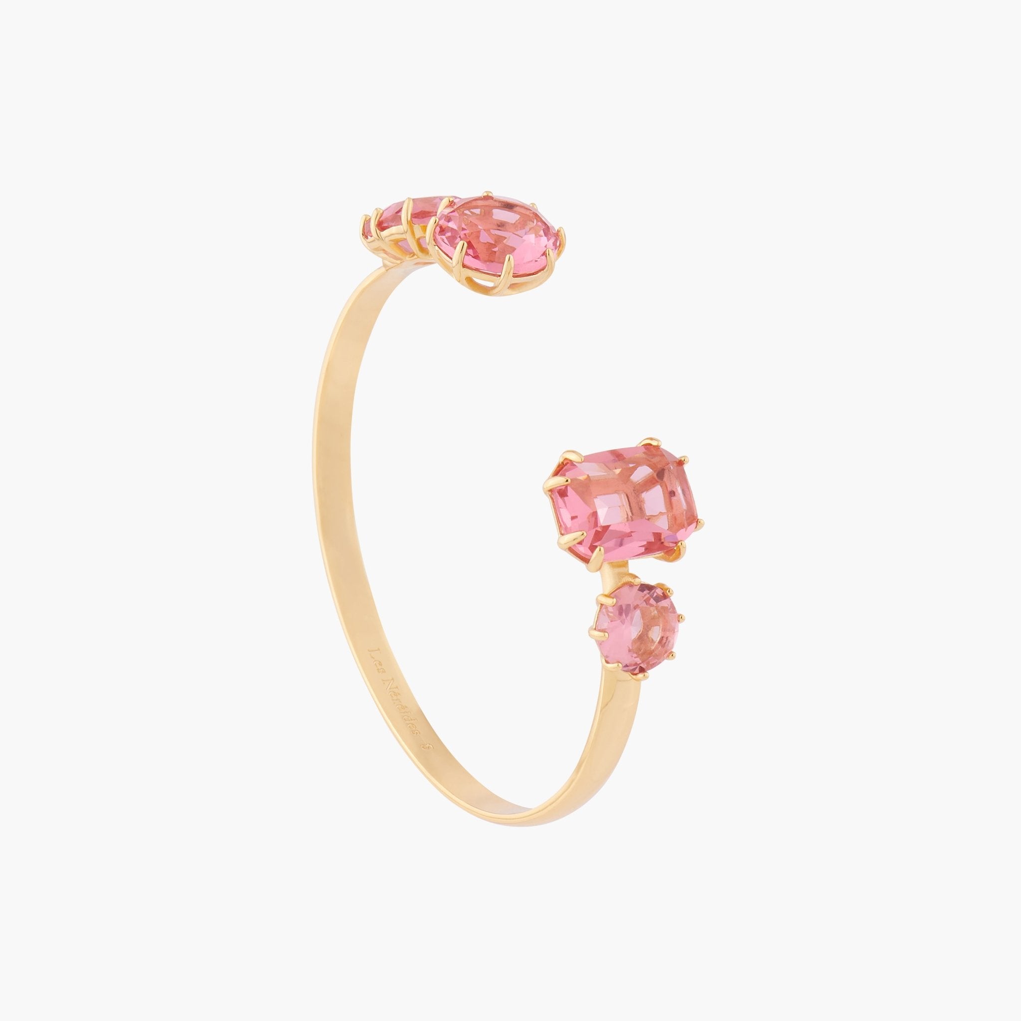 Pink Peach 4 Stones La Diamantine Bangle Bracelet | ALLD254/11 - Les Nereides