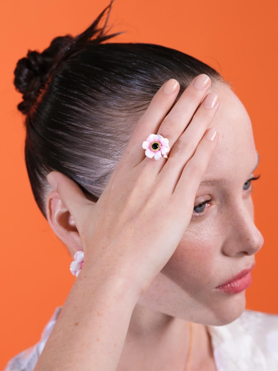 Pink Peony Adjustable Ring | ARPF6011 - Les Nereides