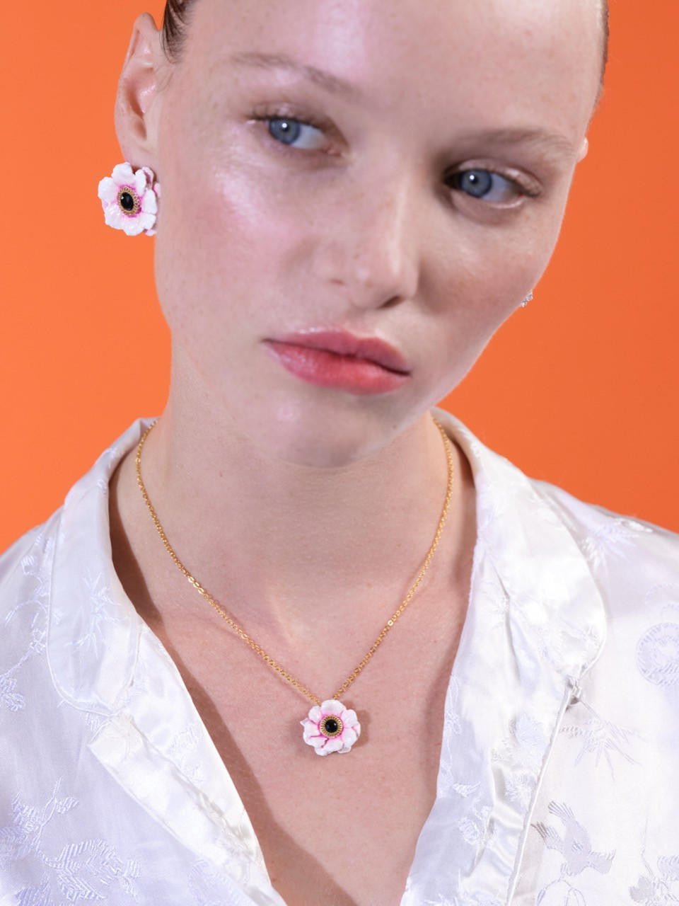 Pink Peony Fine Necklace | ARPF3031 - Les Nereides