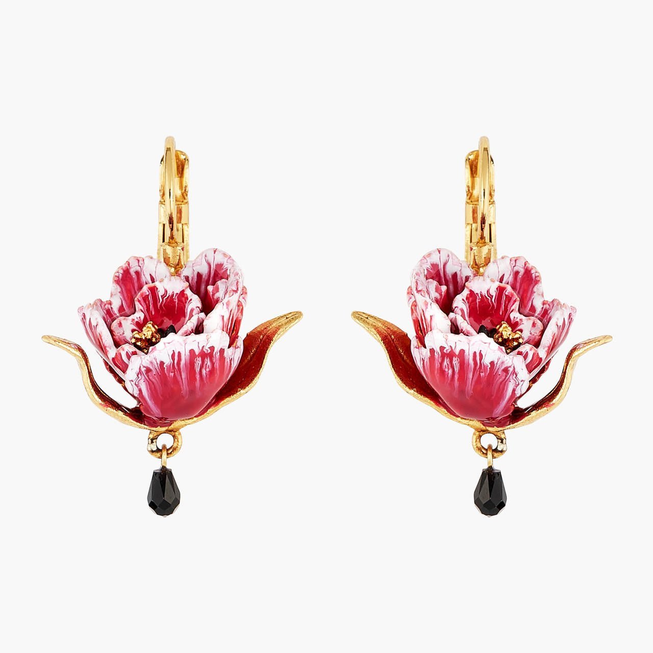 Pink Tulip Dormeuses Earrings | AMBH1021 - Les Nereides