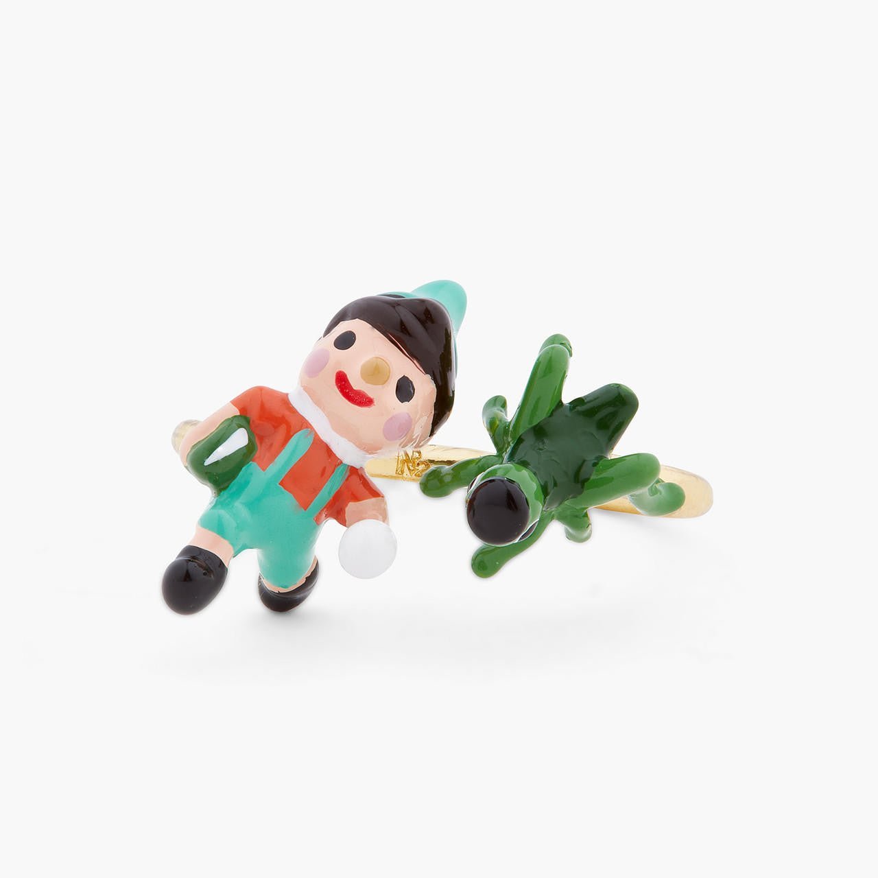 Pinocchio And Cricket Adjustable Ring | ARPI6011 - Les Nereides