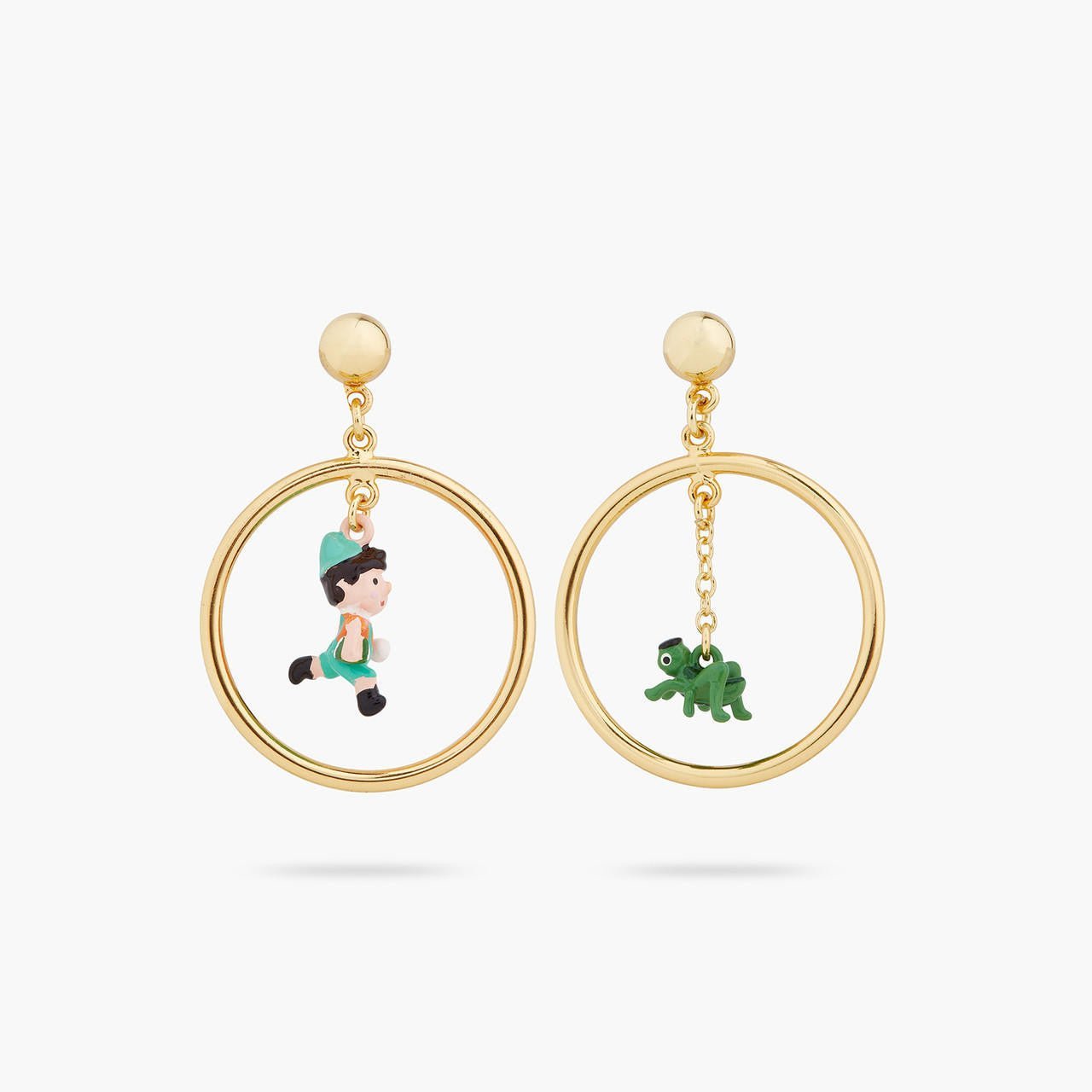 Pinocchio Asymmetrical Hoop Earrings | ARPI1051 - Les Nereides