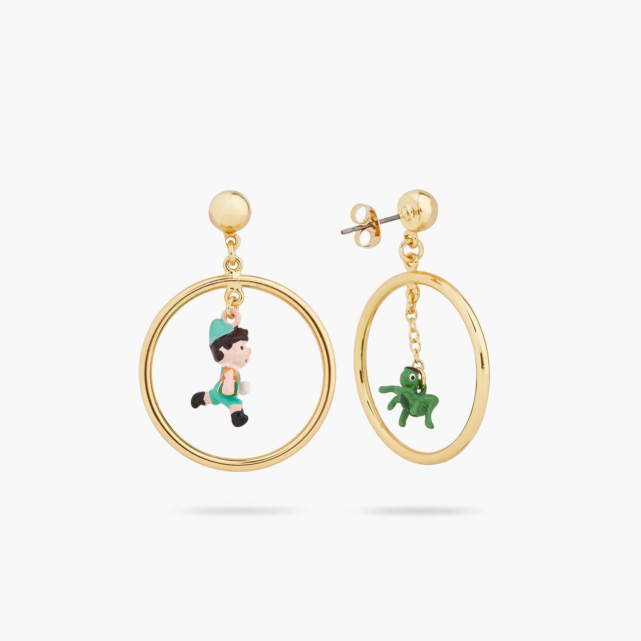 Pinocchio Asymmetrical Hoop Earrings | ARPI1051 - Les Nereides
