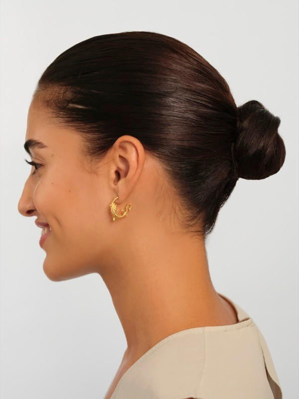 Pisces Astrological Sign Hoop Earrings | APPV1121 - Les Nereides
