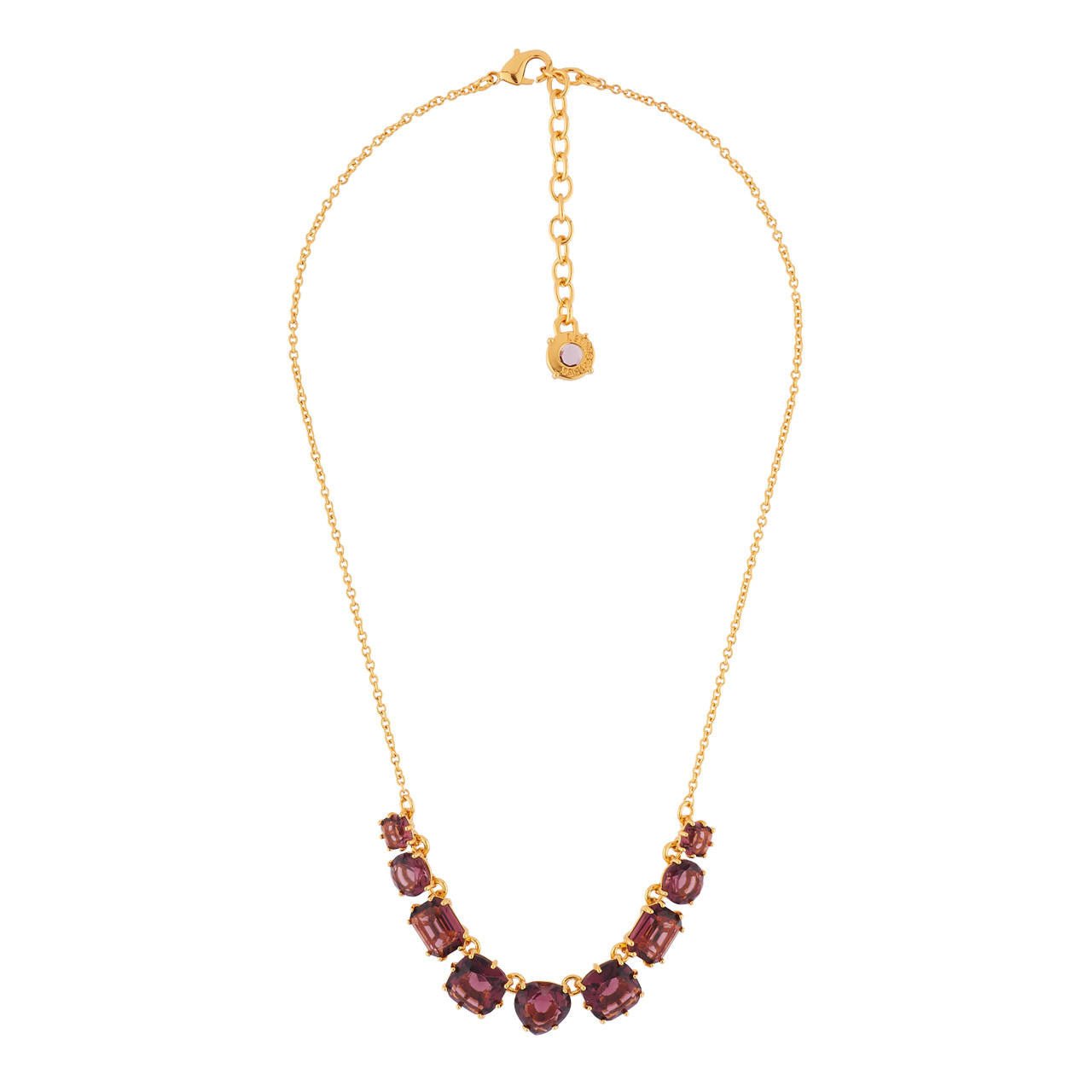 Plum 9 Stones La Diamantine Thin Necklace | AILD3181 - Les Nereides