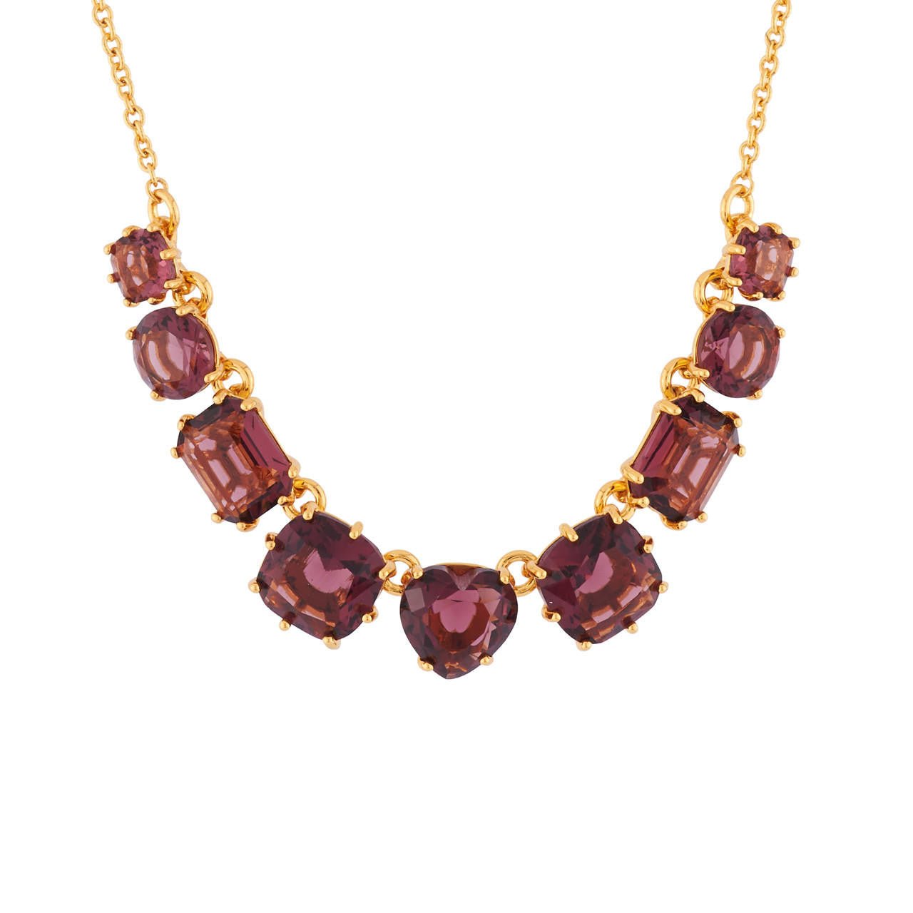 Plum 9 Stones La Diamantine Thin Necklace | AILD3181 - Les Nereides