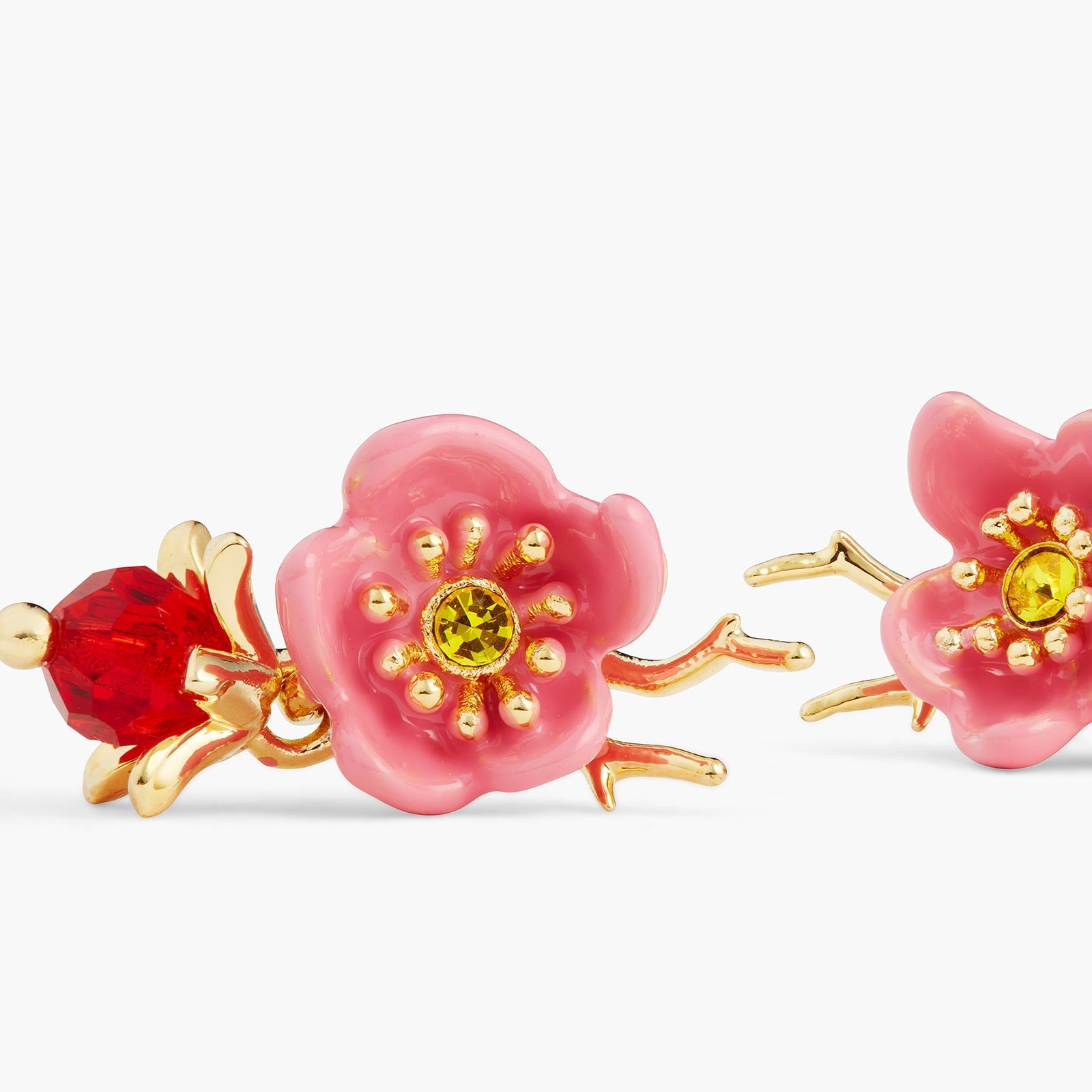 Plum Blossom And Faceted crystal Earrings | ASPL1021 - Les Nereides