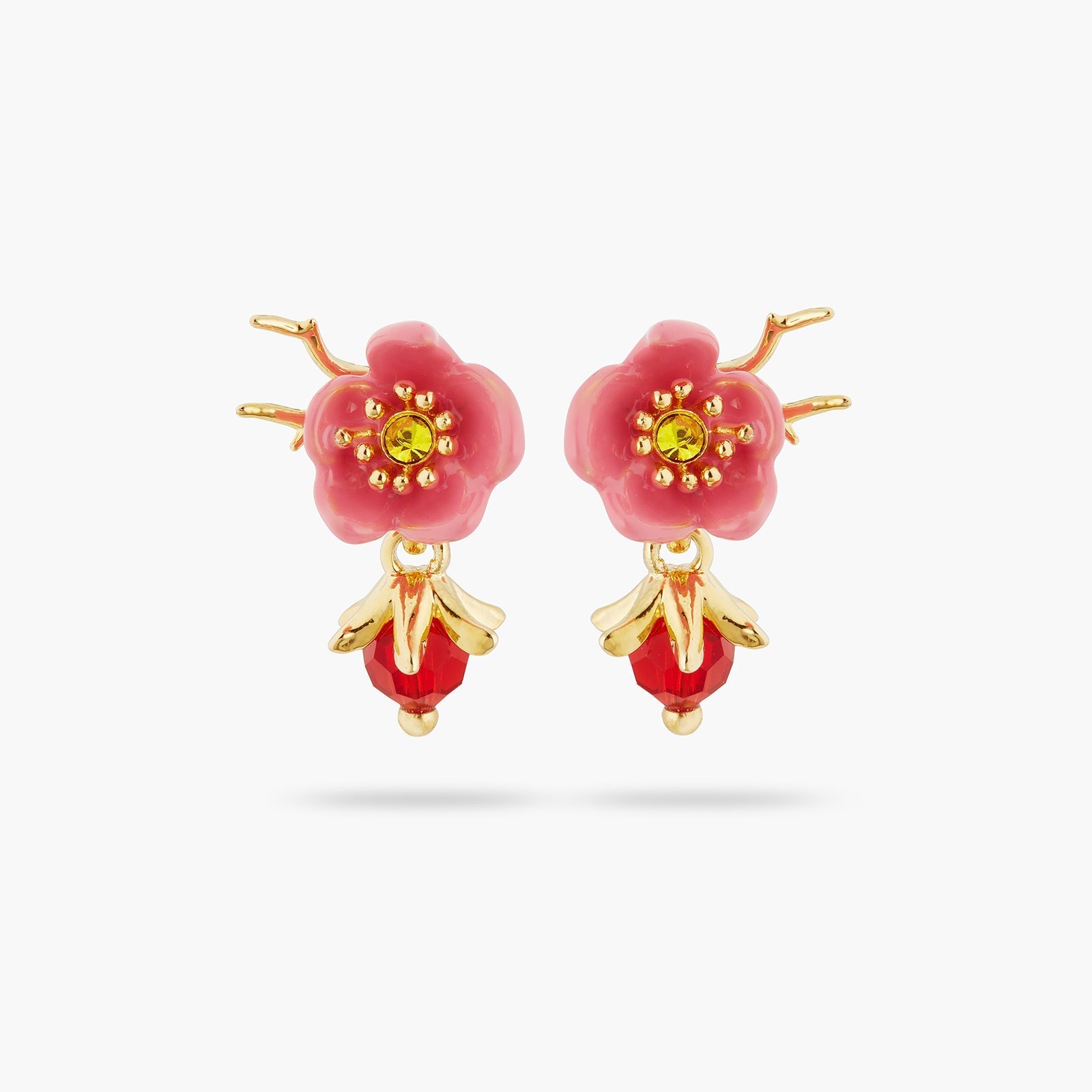 Plum Blossom And Faceted crystal Earrings | ASPL1021 - Les Nereides