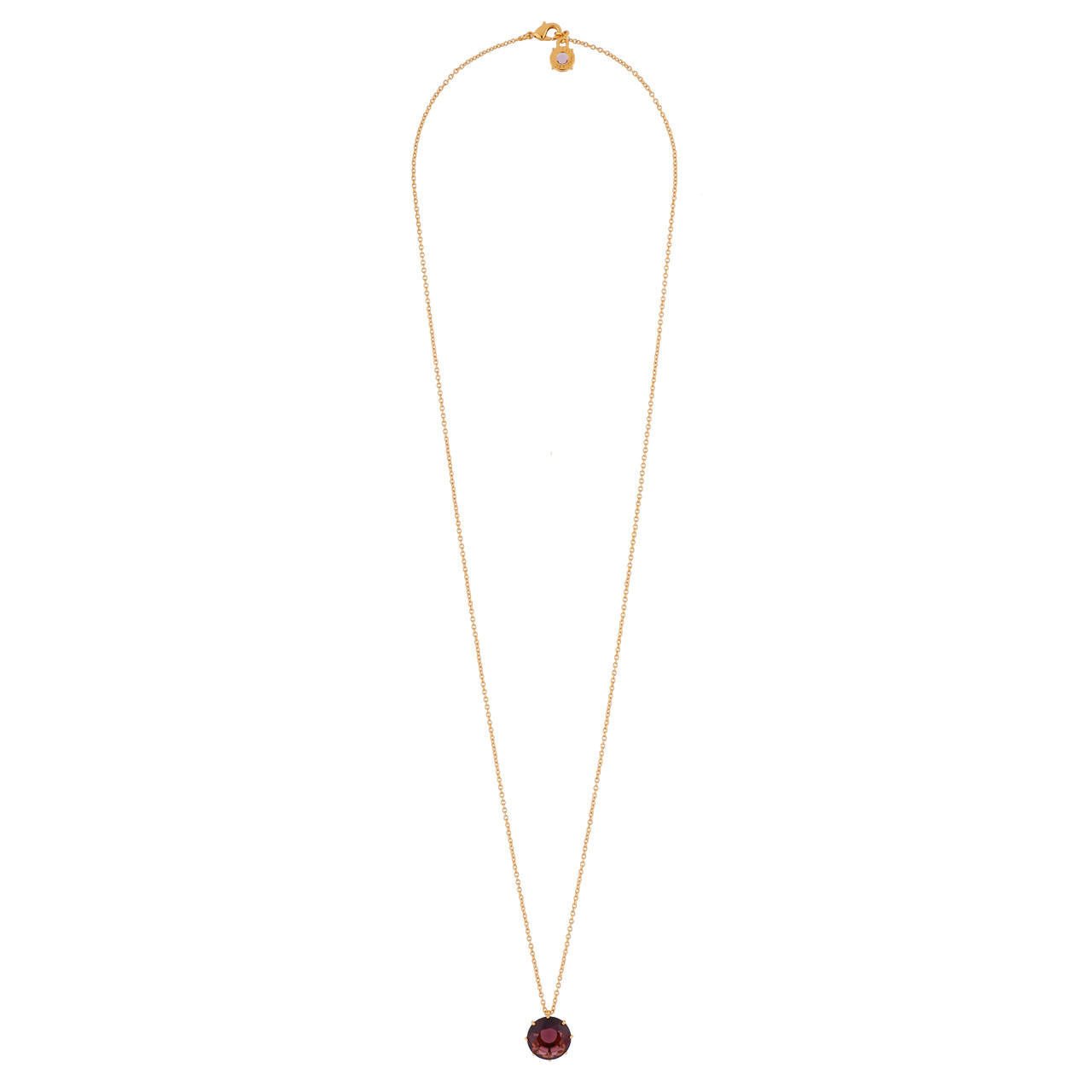 Plum Round Stone La Diamantine Long Necklace | AILD3331 - Les Nereides