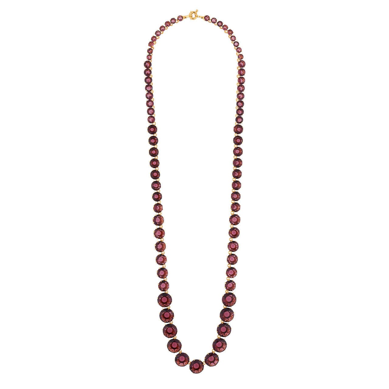 Plum Round Stones La Diamantine Luxurious Long Necklace | AILD3191 - Les Nereides