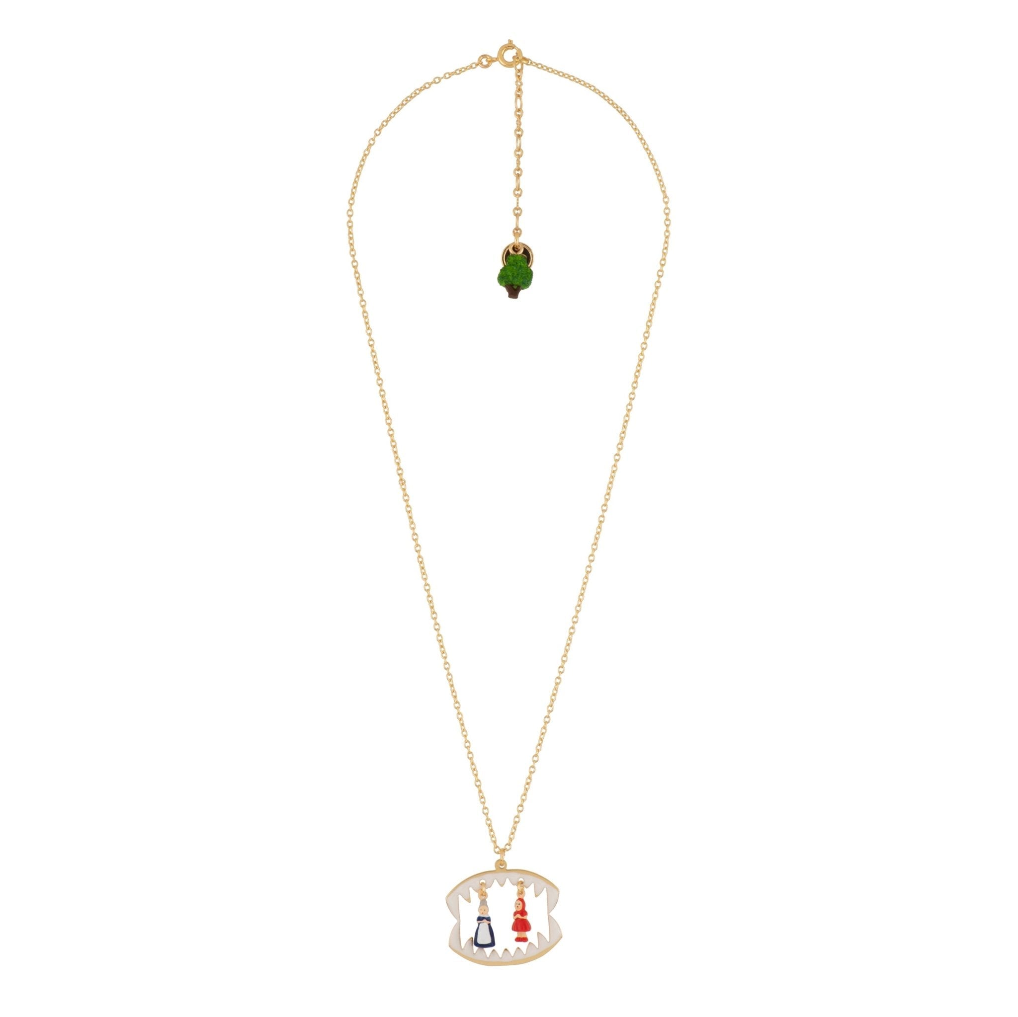 Promenons Nous Little Red Riding Hood & Grandma In Wolf'S Mouth Necklace | AECR3041 - Les Nereides
